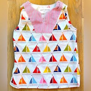 Petit Peony Sailboats Classic Tunic